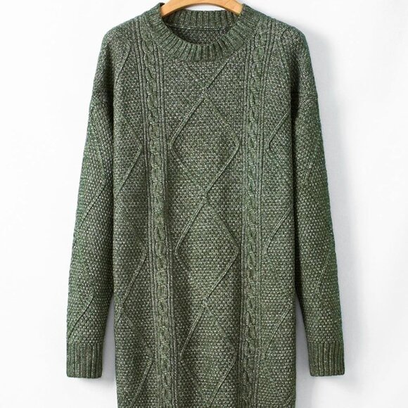 Cable Knit Sweater Dress in green size small - Picture 10 of 10